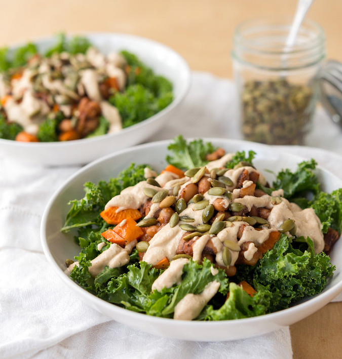 vegan kale salad with ranch