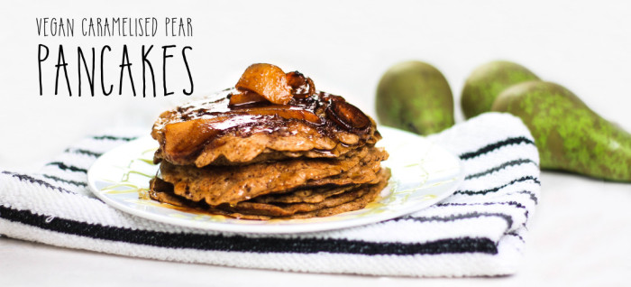 Vegan Caramelized Pear Pancakes