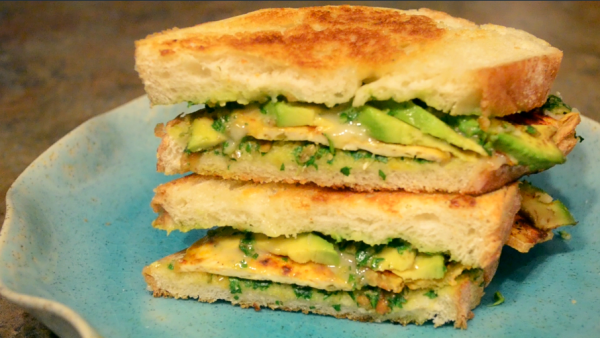 tofu avocado pesto sandwich