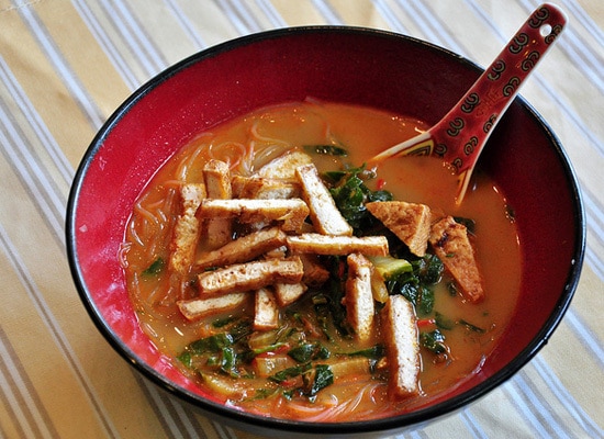 coconut curry tofu soup