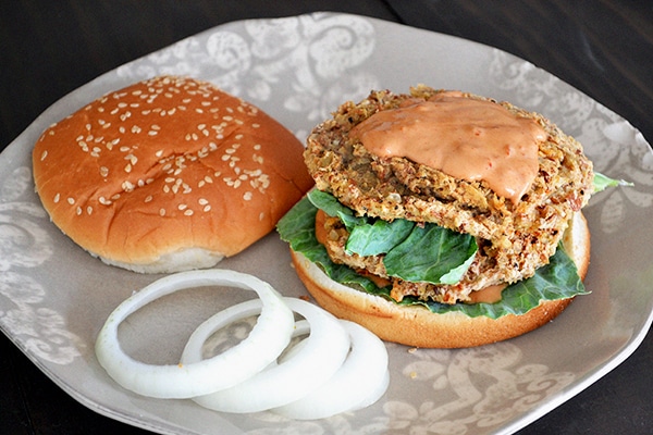 Spicy Pinto Bean Burger with Vegan Chipotle Mayo 3