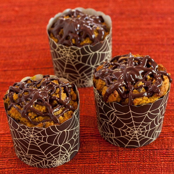 Spiderweb Pumpkin Chocolate Muffins