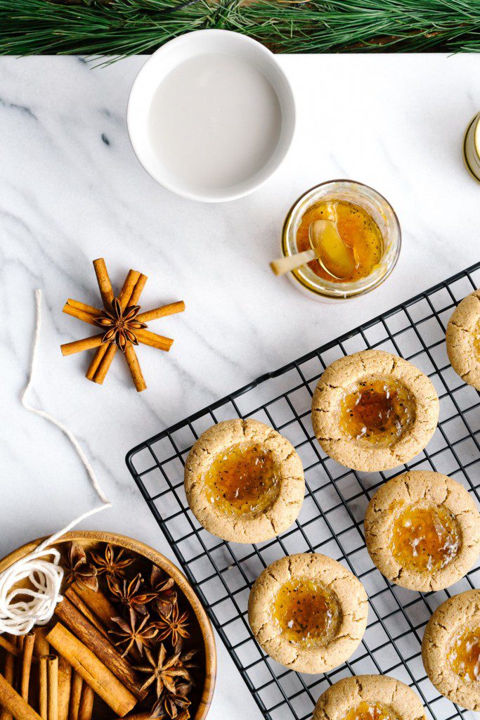 Almond Thumbprint Cookies with Orange Cardamom Jam