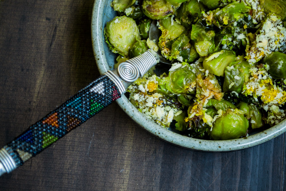 Vegan Bacon & Brussels Sprouts Gratin