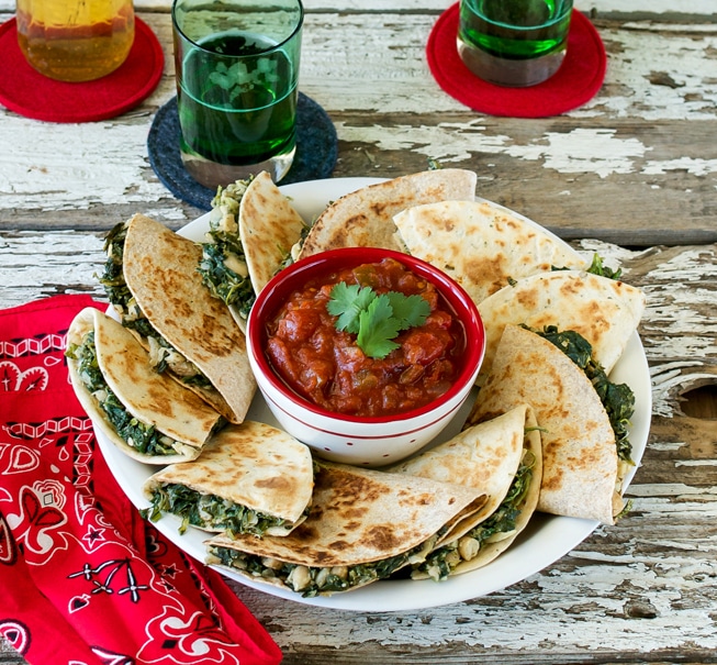 White Bean and Spinach Quesadillas