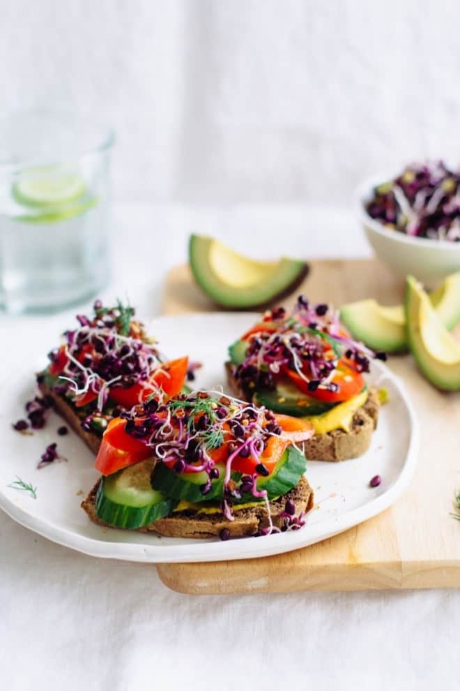 Open Faced Sprout Sandwiches