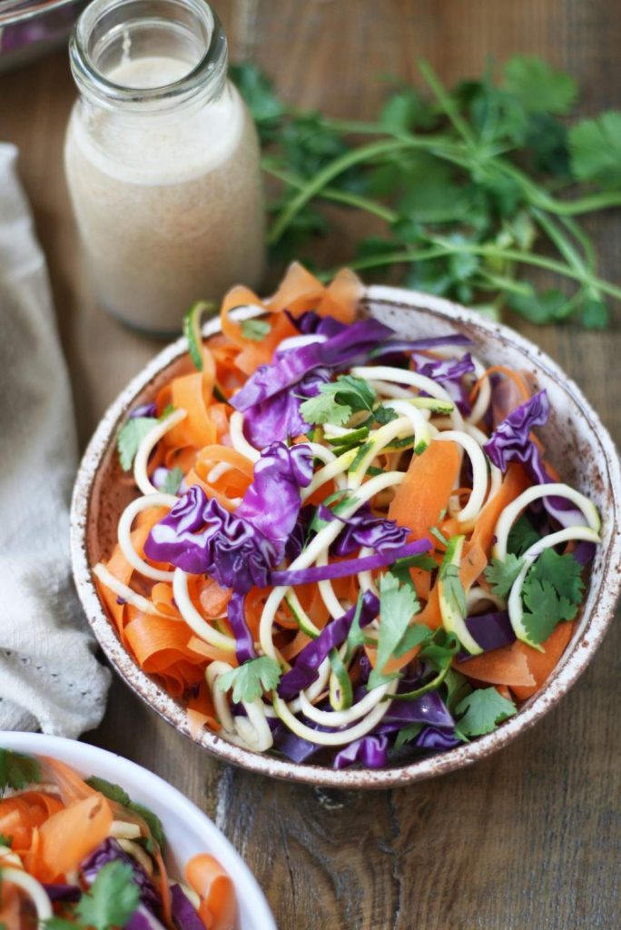 Raw Vegetable Pad Thai with Almond Ginger Sauce