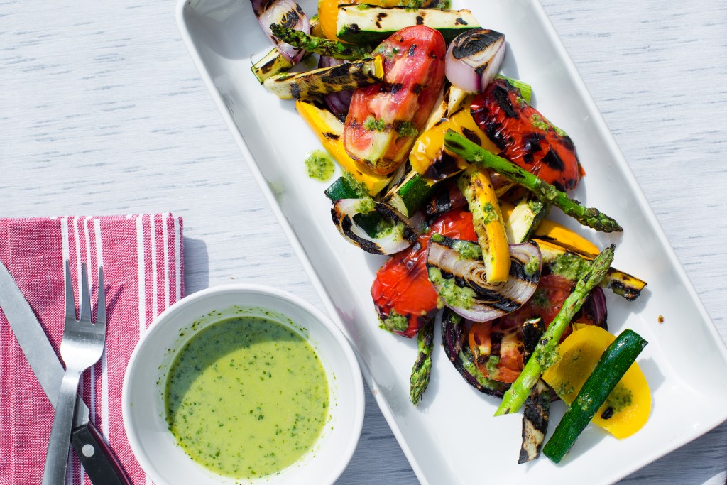 Grilled Summer Salad with Salsa Verde