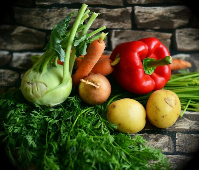 fresh raw vegetables used to prepare plant-based and vegan diets